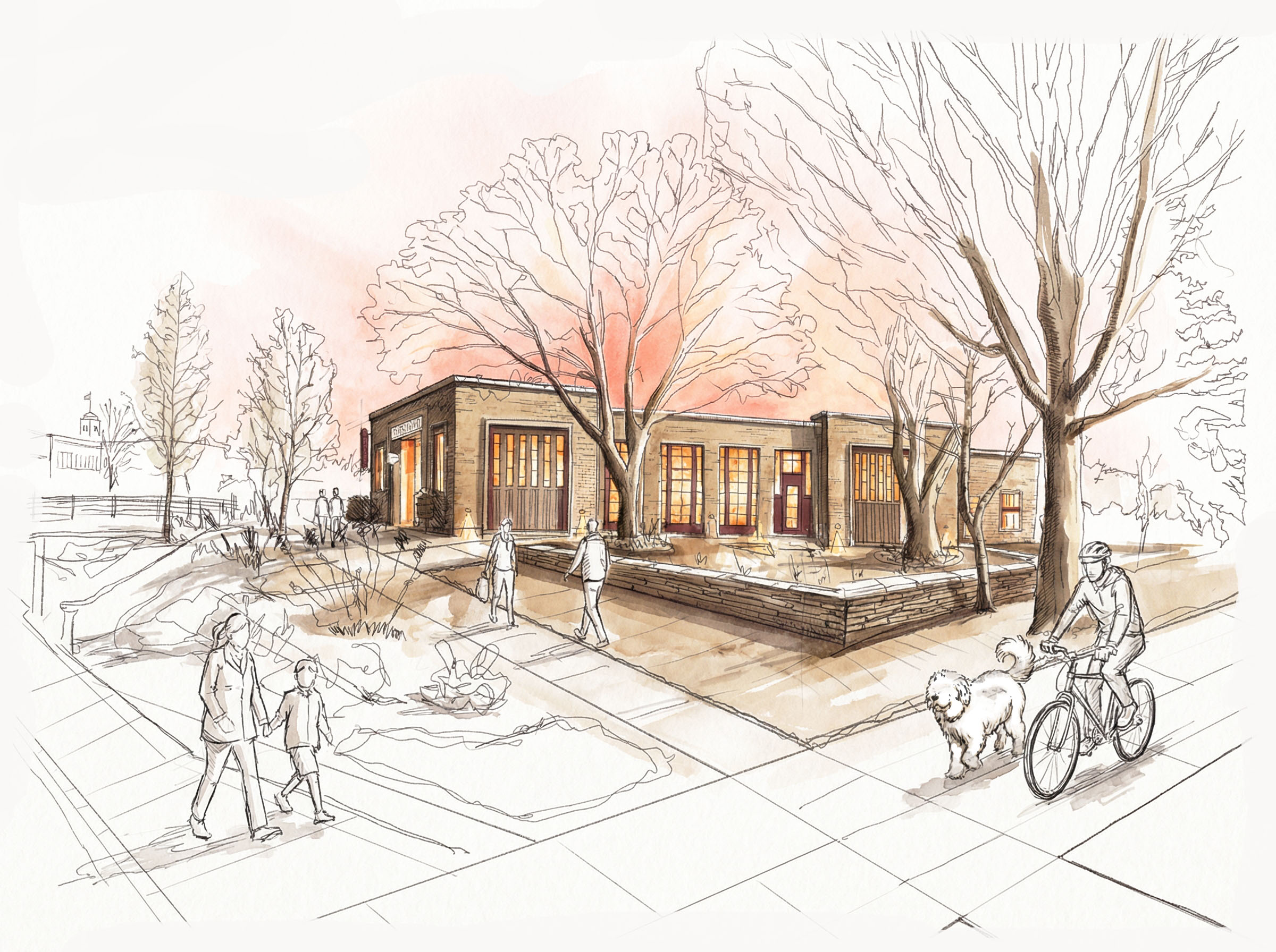 Artist's drawing of what the Paper Birch area may look like.